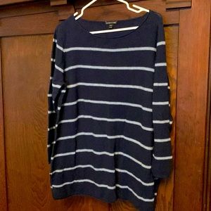 Eileen fisher cotton sweater XL BLUE With blue/grey stripes